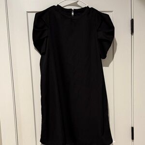 Elegant Black Puff Sleeve Dress